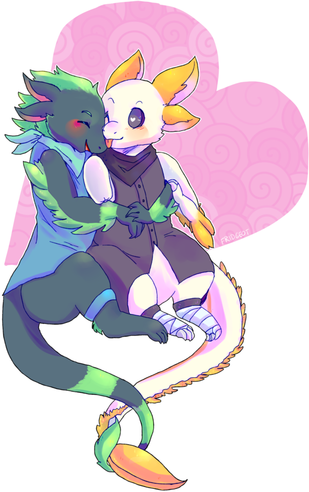 Lovebirds - Cartoon (750x1066), Png Download