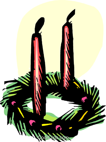 Christmas/advent Wreath Royalty Free Vector Clip Art (359x480), Png Download