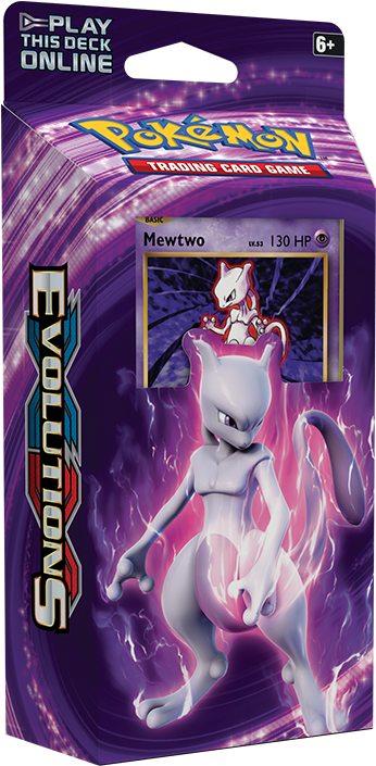 Mewtwo Mayhem Theme Deck - Pokemon Evolutions Theme Deck Mewtwo (528x704), Png Download