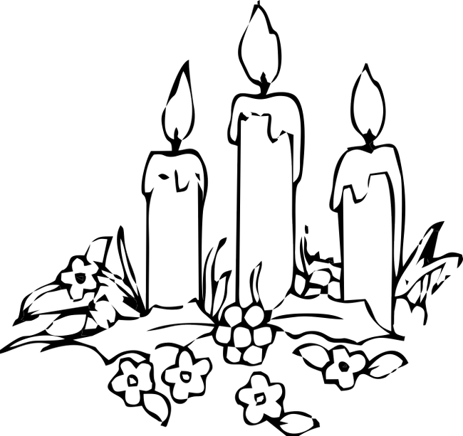 Advent Wreath Coloring Book - Velas De Navidad Para Colorear (650x613), Png Download
