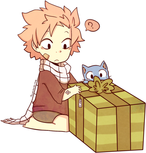 However Natsu Does Receive Presents Every Year - Cartoon (540x562), Png Download