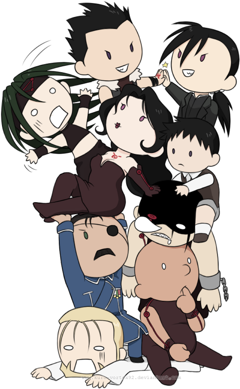 Tower Of Homunculi By Marvelpoison On Deviant Art - Fullmetal Alchemist Homunculus Family (648x891), Png Download