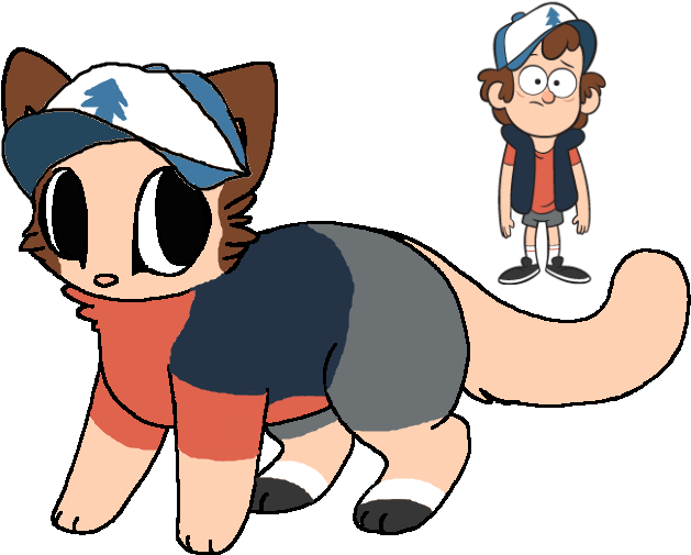 Dipper Pines Images Dipper Cat Design By Bananaramadraws - Gravity Falls Dipper Cat (672x538), Png Download