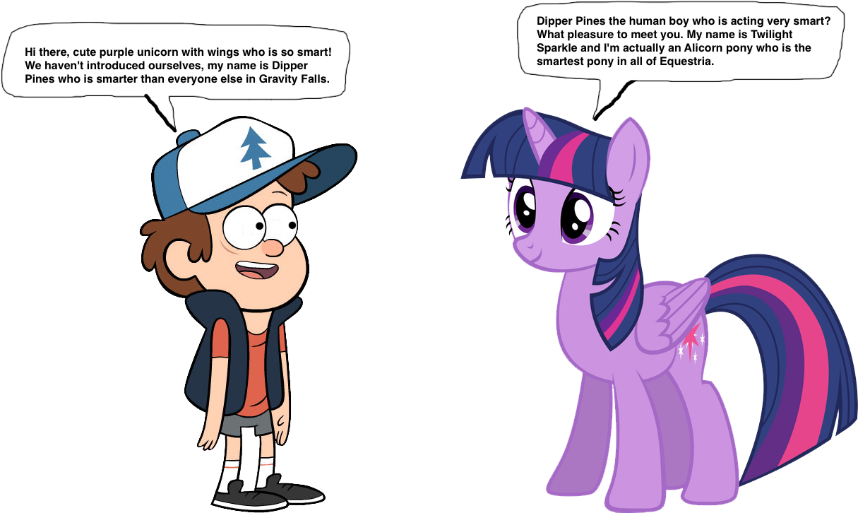 1000 Hours In Ms Paint, Alicorn, Crossover, Dipper - Gravity Falls (1489x991), Png Download