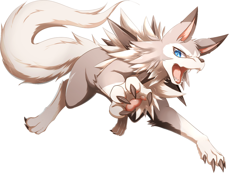 Shiny Lycanroc Pokédex - Pikachu (800x605), Png Download