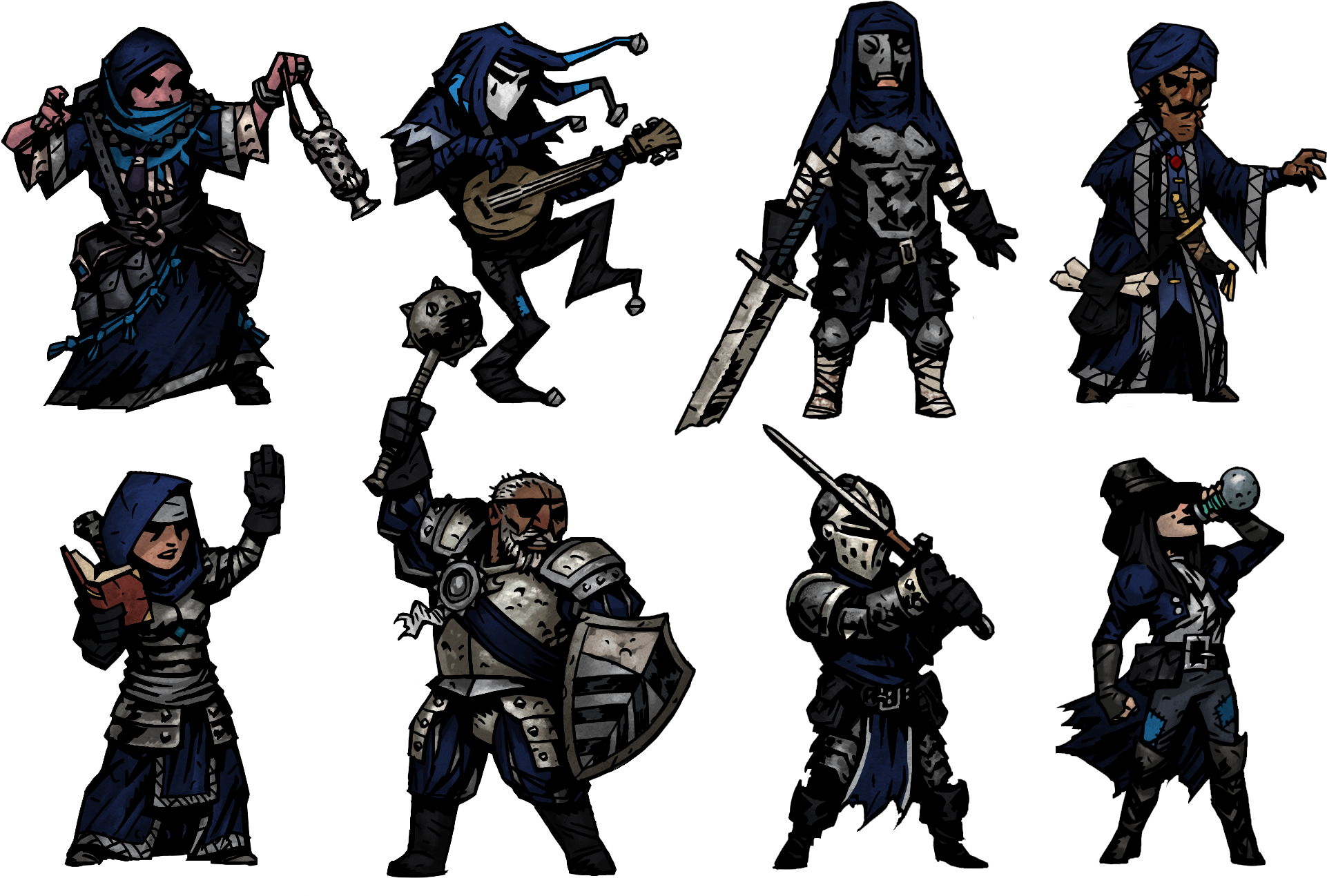 Lineup - Darkest Dungeon Characters Lineup (2000x1600), Png Download