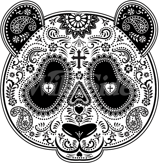 Day Of The Dead Masks Panda (675x675), Png Download