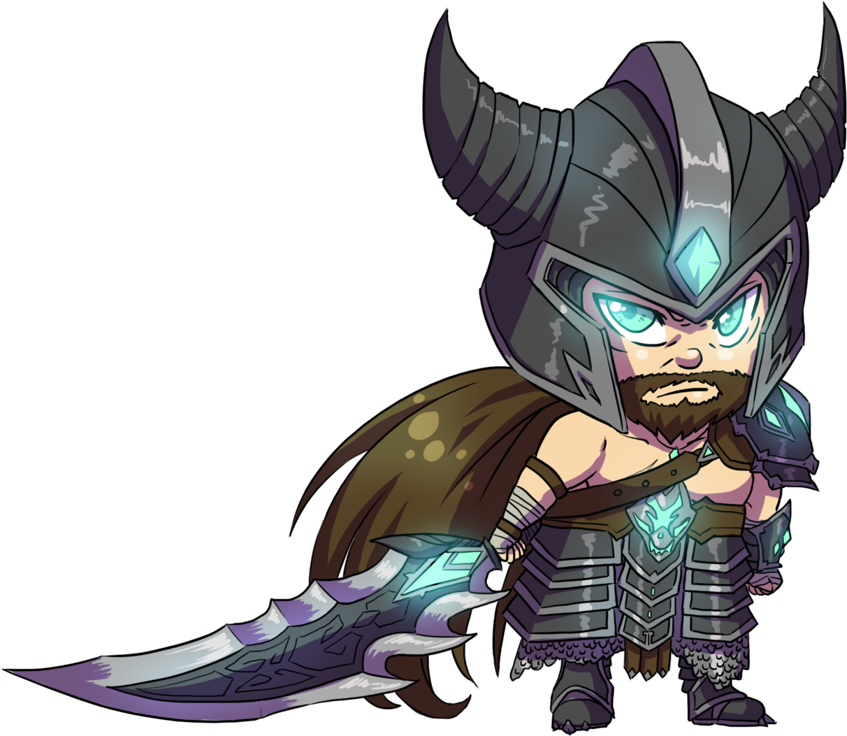 739kib, 1280x1152, Tryndy - League Of Legends Tryndamere Chibi (1280x1152), Png Download