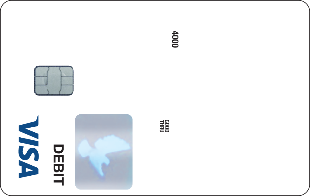 Visa Debit Hologram Emv Silver6 Vert - Credit Card Hologram Png (1053x665), Png Download