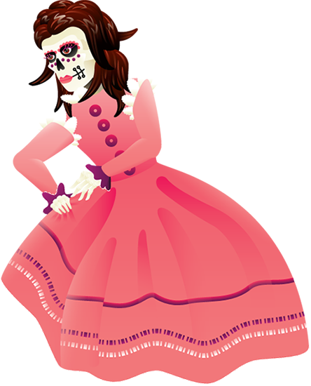 Day Of The Dead Clipart Dress - Charo (444x550), Png Download