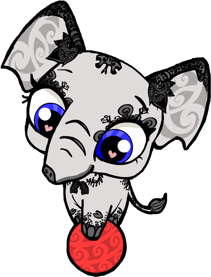 Clip Art Black And White Elephant By Rayayakuza On - Lps Elephant Coloring Pages (746x965), Png Download