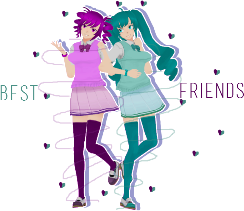 Kokona And Saki By Yanx20 - Yandere Simulator Saki X Kokona (868x693), Png Download