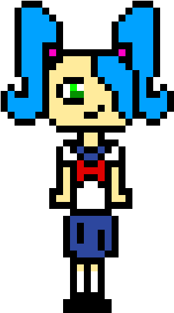 Yandere Simulator Base - Yandere Chan Pixel Art (380x520), Png Download