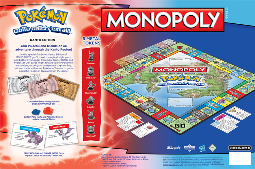Add To Wish List Add To Compare Email - Monopoly Pokemon Board Game - Kanto Edition (1000x1000), Png Download