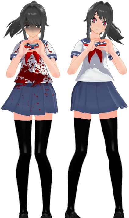 Photo - Mmd Model Ayano Aishi (530x723), Png Download