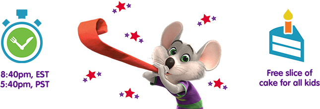 The First Chuck E - Background Chuck E Cheese Party (645x221), Png Download