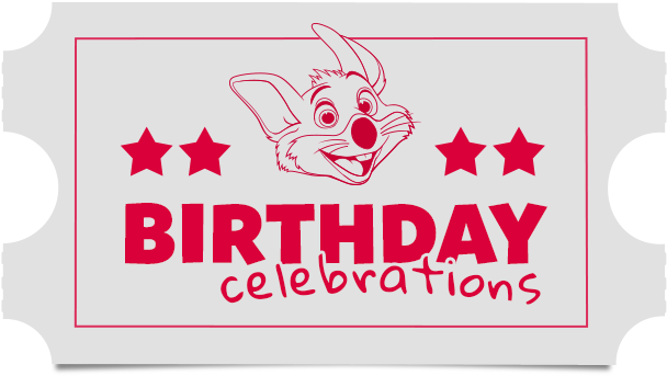 Birthdays - Ticket Chuck E Cheese (617x378), Png Download