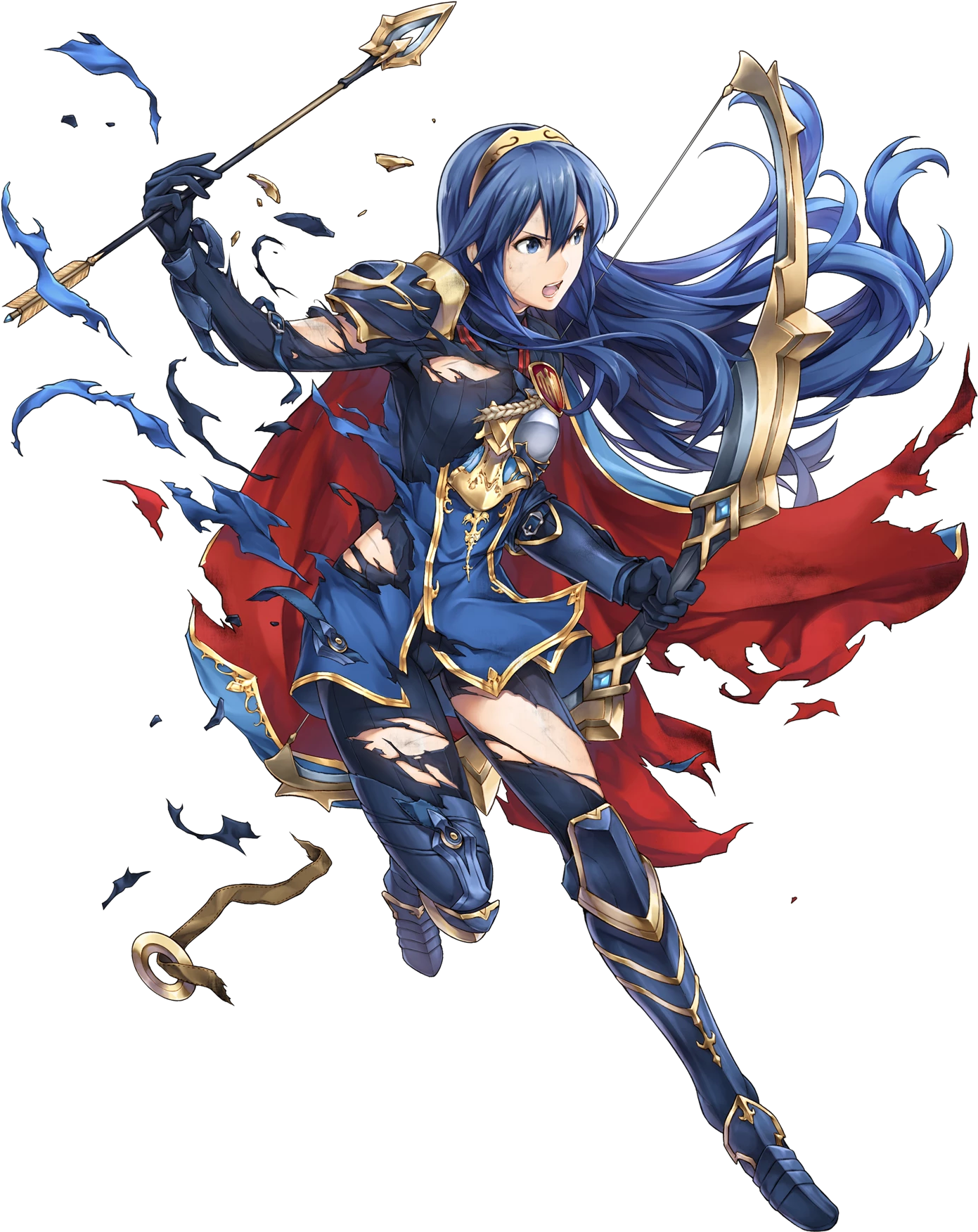 1girl Armor Arrow Blue Eyes Blue Hair Bow Fire Emblem - Fire Emblem Heroes Lucina (850x969), Png Download
