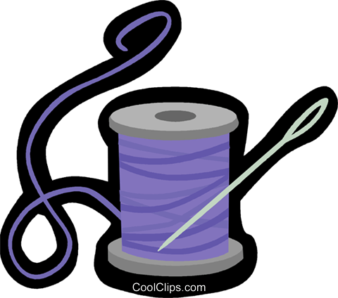 Needle And Thread Royalty Free Vector Clip Art Illustration - Wool (480x424), Png Download