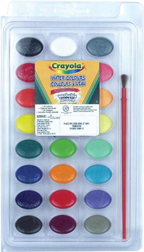 Crayola® Washable Water Colour Paints - Crayola Peinture Lavable L'eau - 24 Couleurs (850x850), Png Download