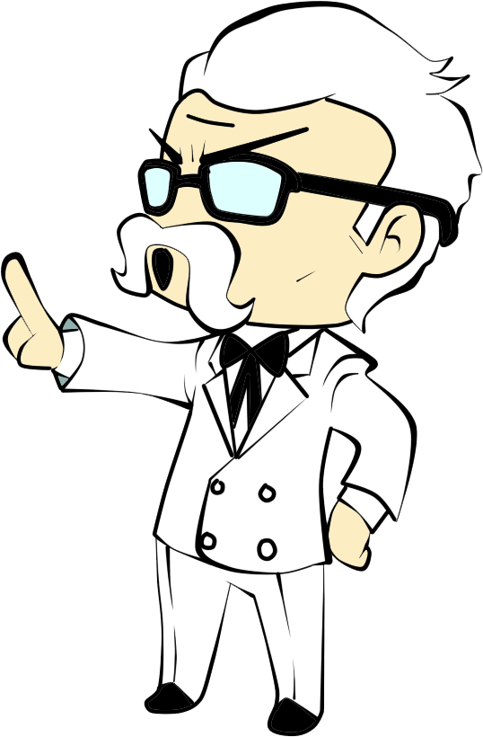 Chibi Colonel Sanders By Gushagashakun - Colonel Sanders Cartoon (538x820), Png Download