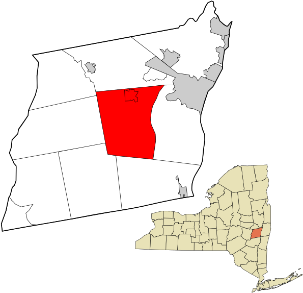 Location In Albany County And The State Of New York - Map Of New York (600x582), Png Download