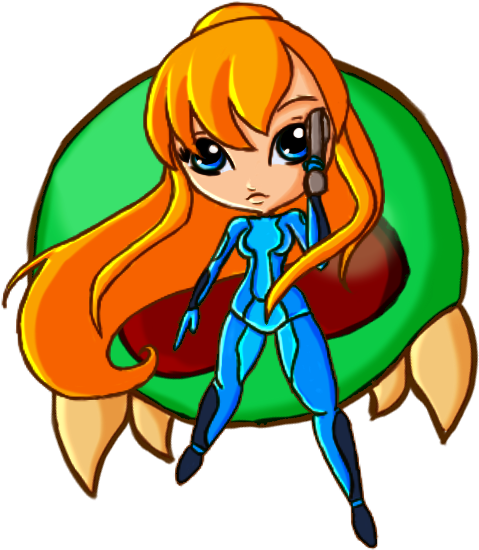 Chibi Samus Zero Suit - Suit (500x550), Png Download
