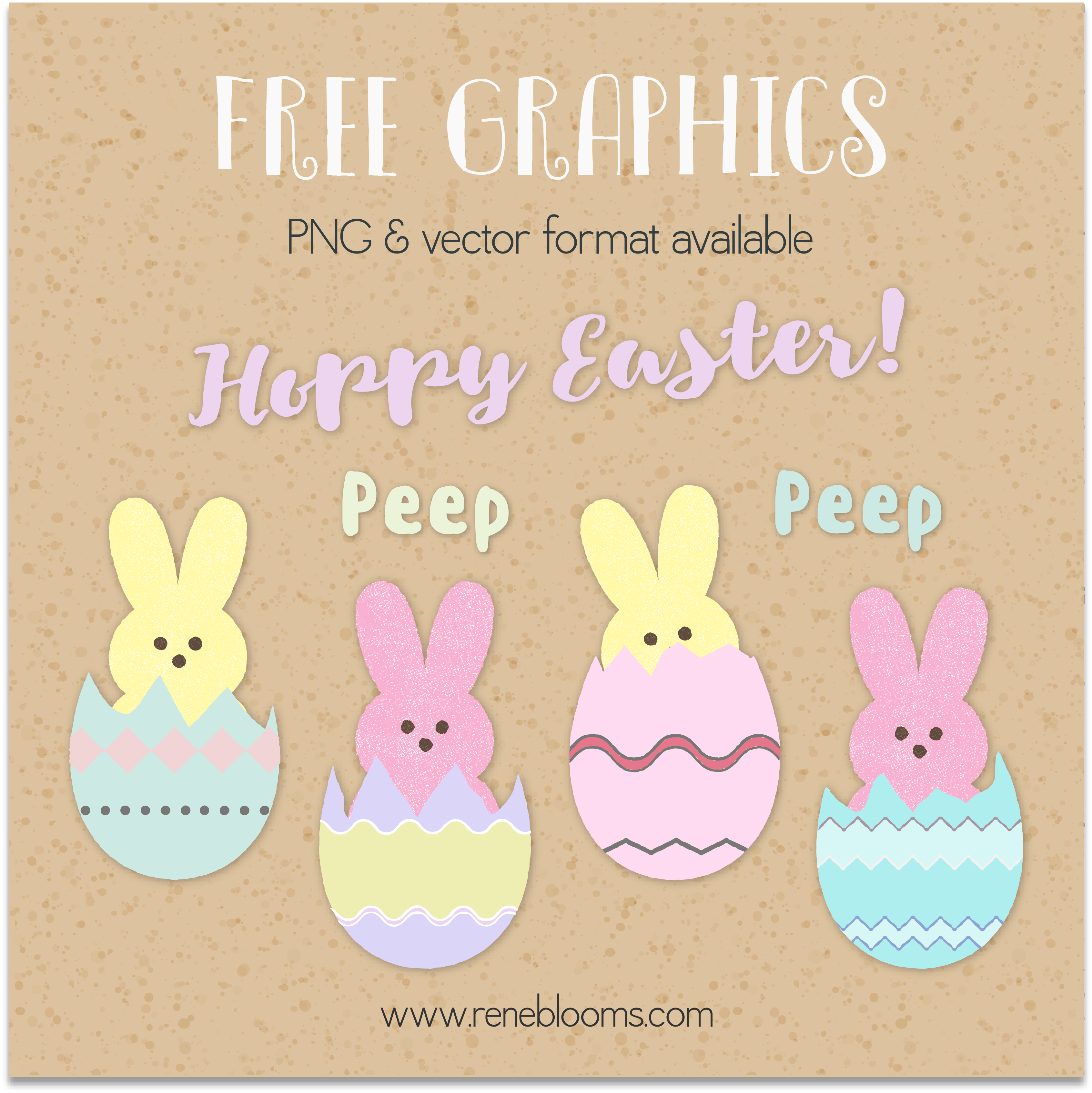 Easter Peeps Free Graphics Vector - Domestic Rabbit (3396x3396), Png Download