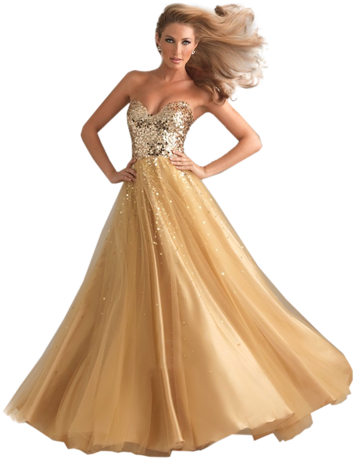Femme - Gold Prom Dresses 2012 (374x500), Png Download