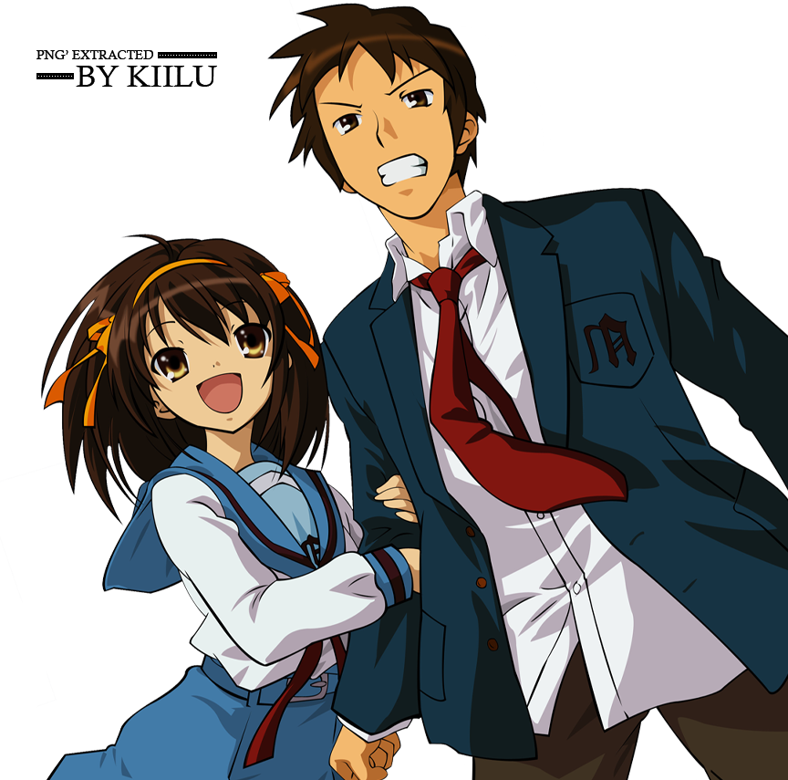 Another Picture With Haruhi - Melancholy Of Haruhi Suzumiya (864x855), Png Download