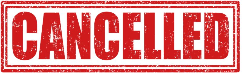 Event Cancelled Due To Weather Tee Off With Santa At - Cancelled Stamp (800x241), Png Download