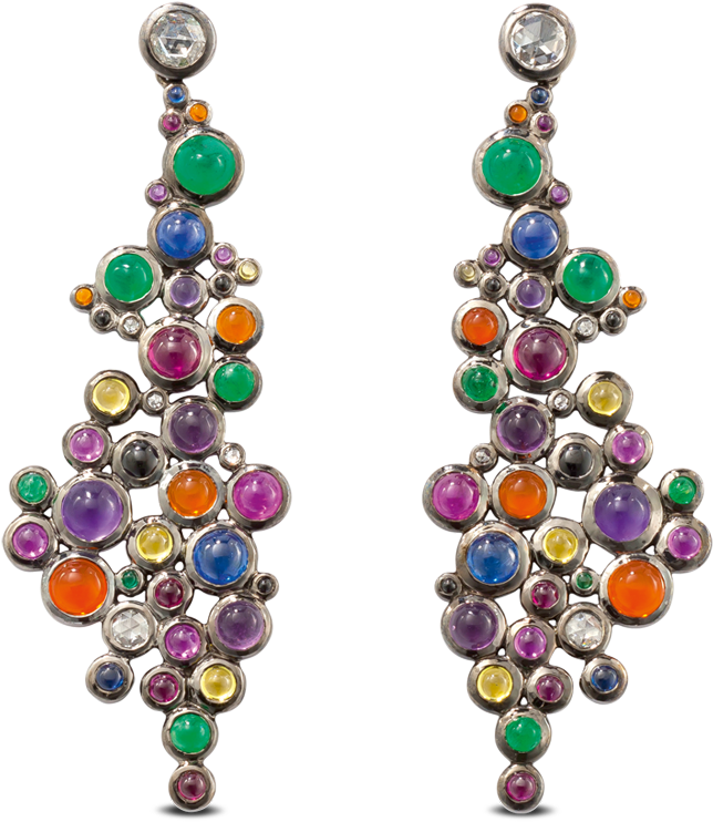 Chromaphiliac-earrings - Colorful Gemstone Earrings (940x940), Png Download