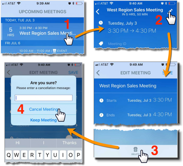 Meeting Scheduled On Mobile App Can Be Canceled From - Mobile Phone (680x600), Png Download