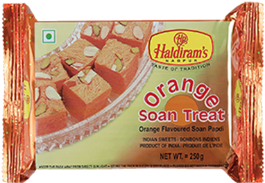 Picture Of Haldirams Orange Treat Soan Papdi 250 G - Haldiram's Nagpur Soan Papdi, 4 X 250 Gms (415x415), Png Download
