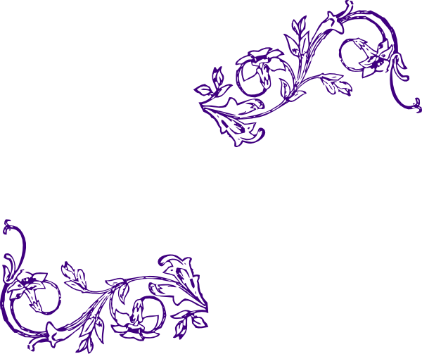 Purple Flower Frame Edit Clip Art - Flower Clip Art (600x503), Png Download