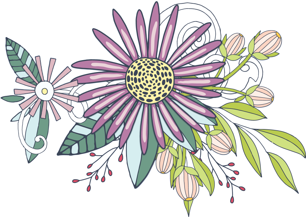 Hand Painted Purple Chrysanthemum Flower Png Transparent - Clip Art (1024x747), Png Download