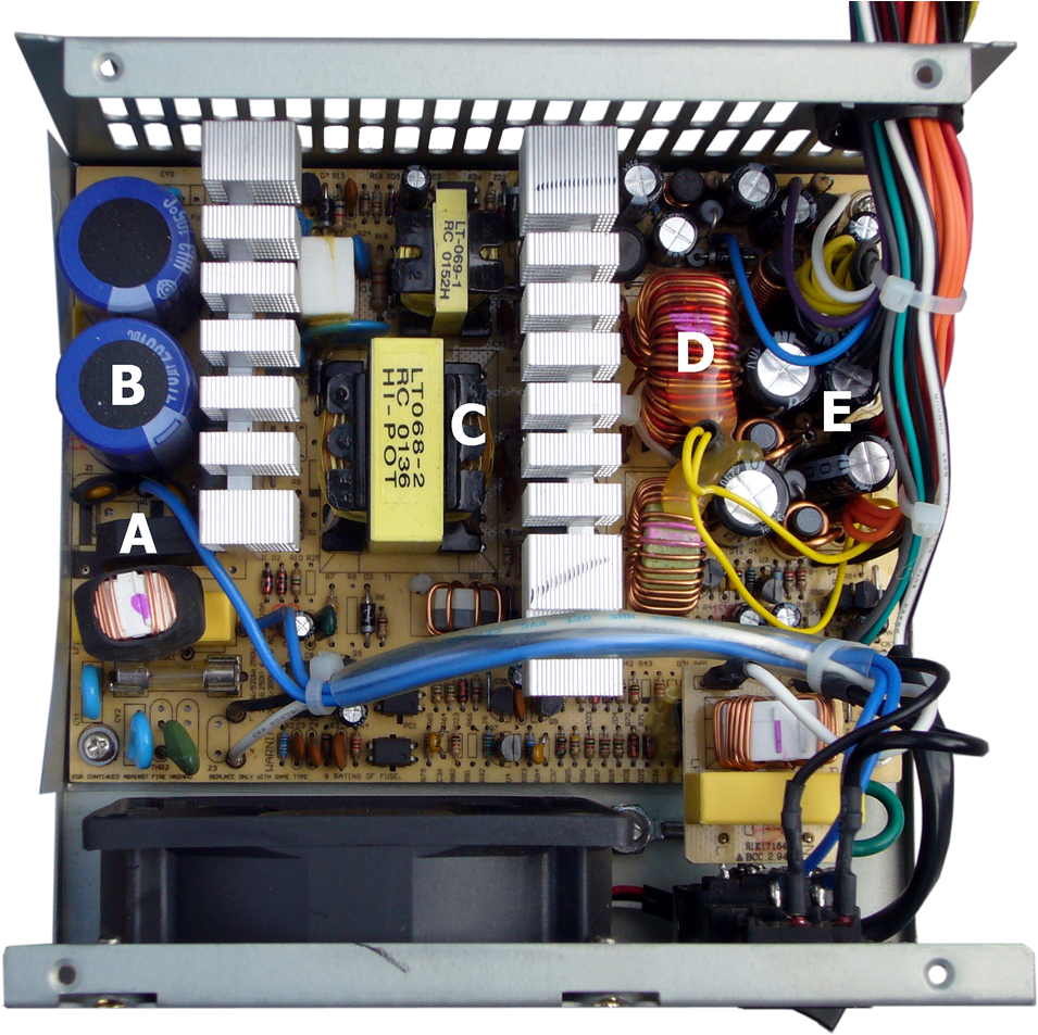 Atx Power Supply Interior-1000px Transparent - Switched Mode Power Supply (1024x1006), Png Download