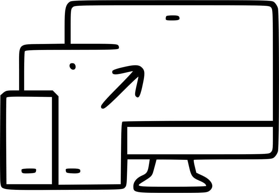 Responsive Web Computer Mobile Tablet Svg Png Icon - Computer And Mobile Icon White Png (980x676), Png Download