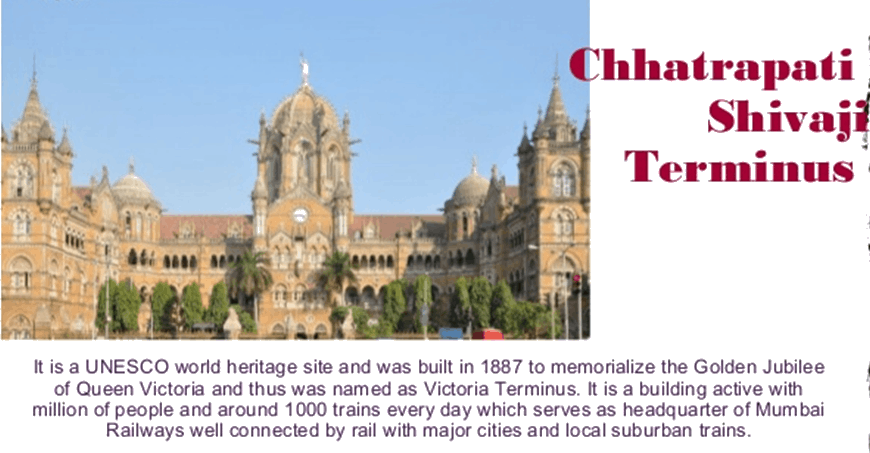 130 Years Of Indian Railways Iconic Station - Chhatrapati Shivaji Statue (870x453), Png Download
