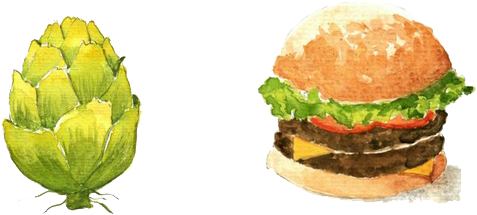 Hamburger Hot Dog Sushi Fast Food Watercolor Painting - Burger Watercolour (700x400), Png Download