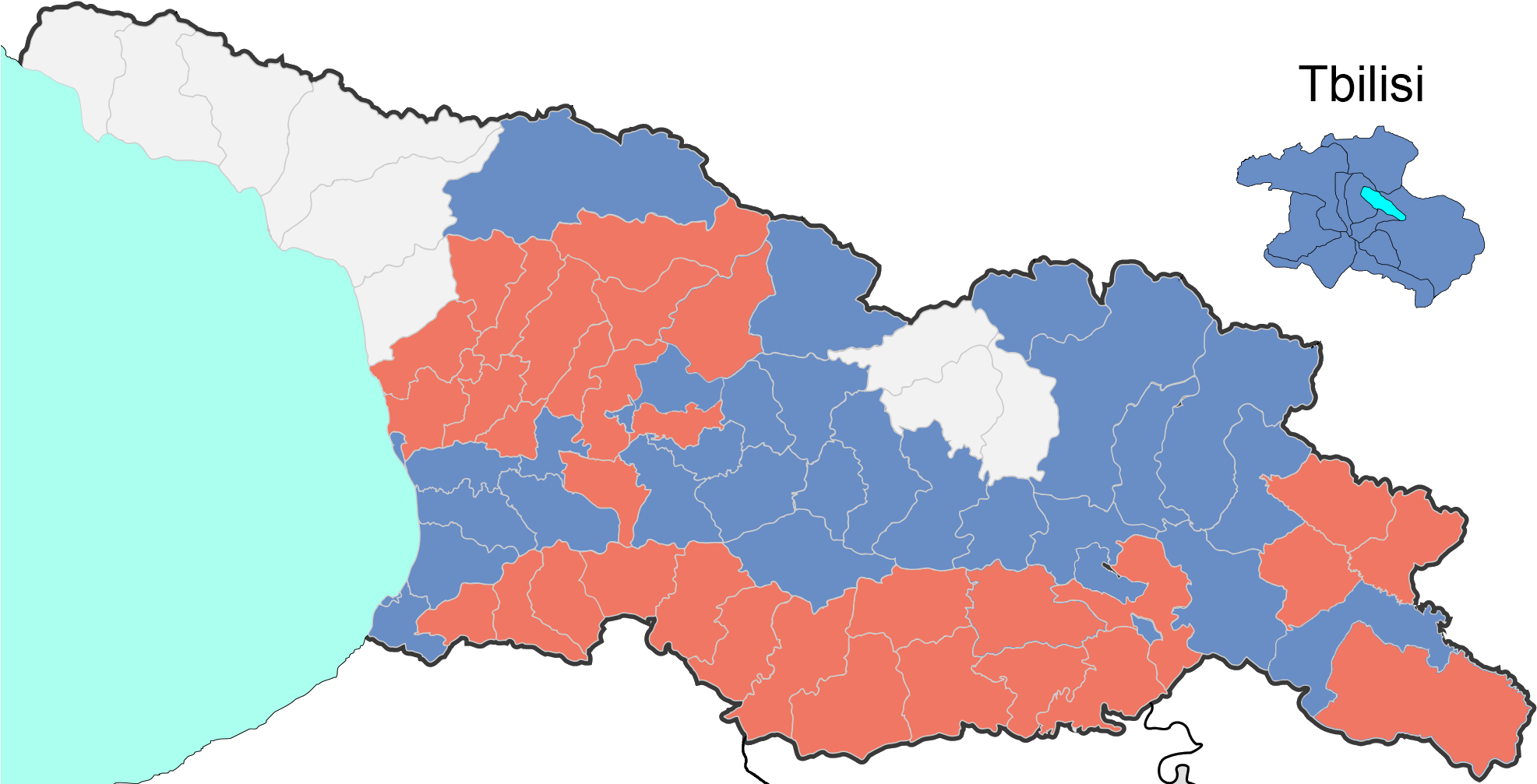 Georgian Parliamentary Election 2012, Uninominale Winners - Парламентские Выборы В Грузии 2016 (2000x1052), Png Download