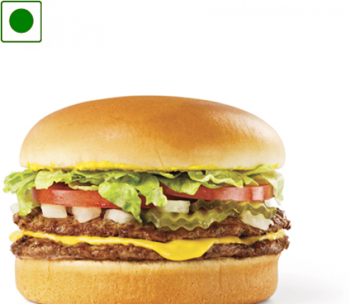 Banner Transparent Library Veg Burger - Double Meat Whataburger Cheese (500x500), Png Download
