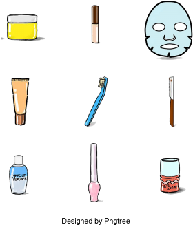 Cartoon Handpainted Simple Cosmetic Icon Design, Cartoon, - Portable Network Graphics (360x360), Png Download