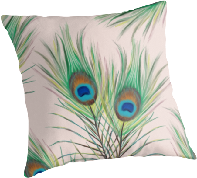 Free Single Peacock Feathers Png - Einzigartiger Pfau Versieht Muster Mit Federn Kissen (875x875), Png Download