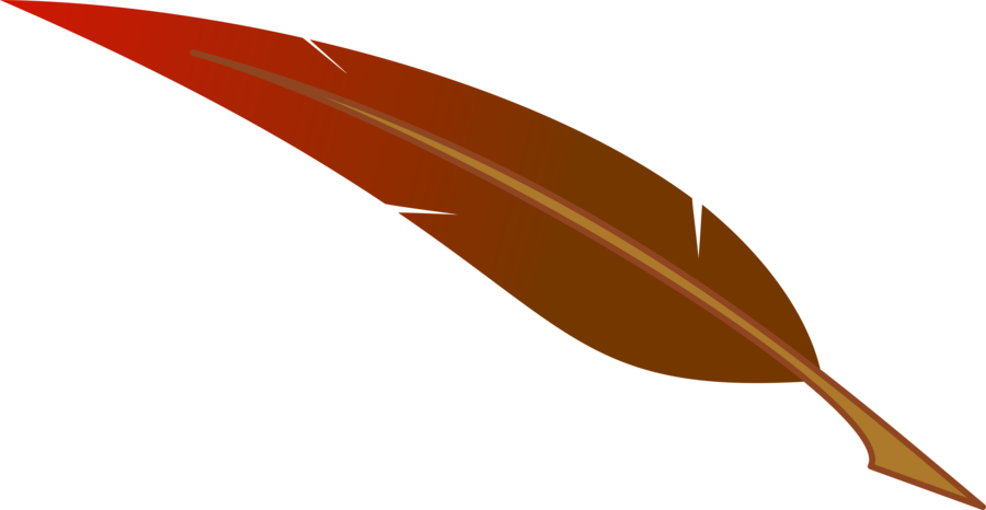 Feather Logo Clip Art At Clker - Brown Feather Clip Art (900x466), Png Download