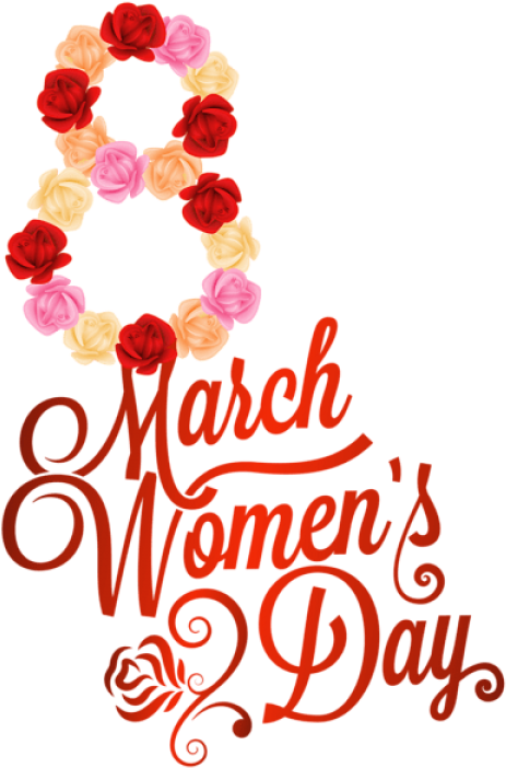 Red 8 March Womens Day Png Clipart Image - Women's Day Clipart (400x600), Png Download