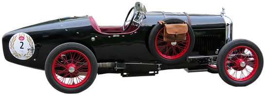 Oldtimer, Automotive, Amilcar, Isolated - Zazzle Schwarzes Und Rotes Vintages Auto Brotdose (597x340), Png Download