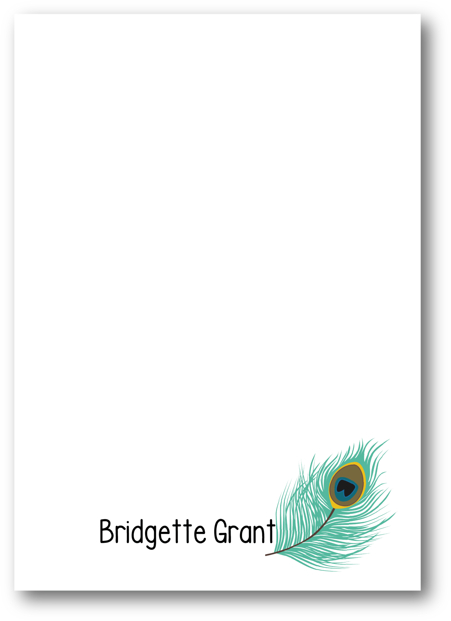 Peacock Feather - Stationery (1544x2048), Png Download