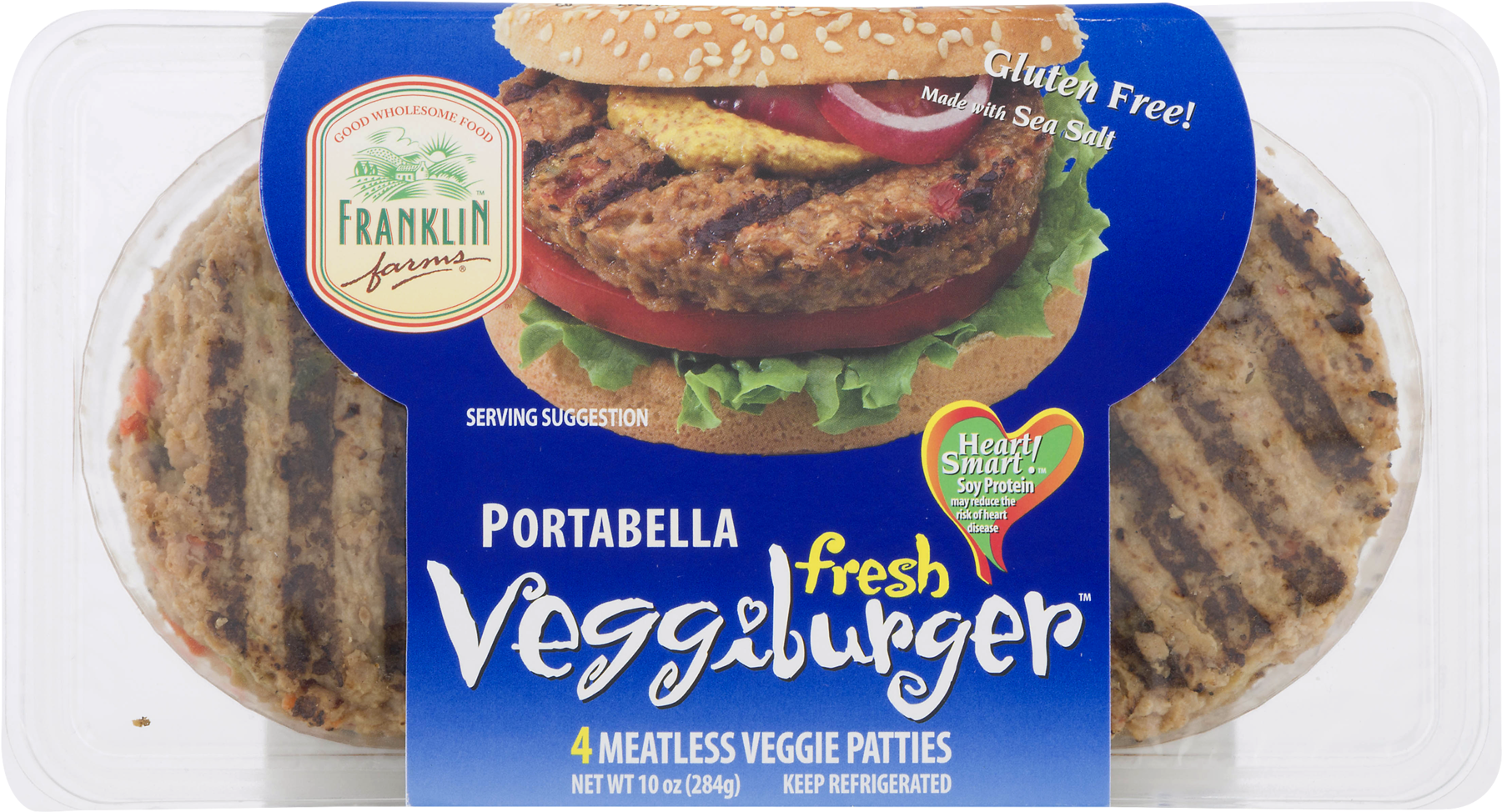 Franklin Farms Veggieburger, Fresh, Portabella - 4 (1800x1800), Png Download