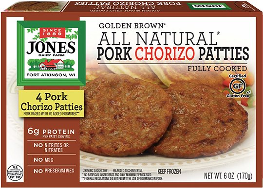 Angb Chorizo Patty - Jones Dairy Farm Pork Chorizo Patties (635x390), Png Download